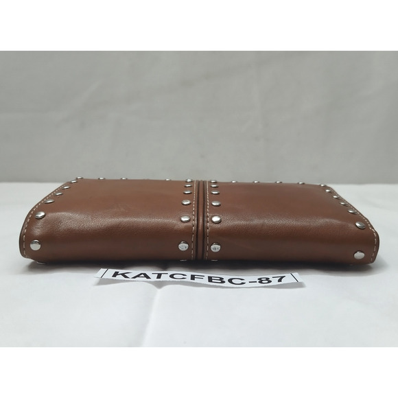 Michael Kors Altor Brown Leathe Studded Credit Card ID Window Bifold Wallet - Picture 3 of 16